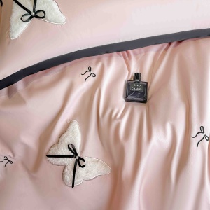 Lenjerii de pat bumbac 100% satin premium cu broderie deluxe, 4 piese - Img 2
