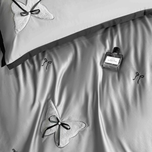 Lenjerii de pat bumbac 100% satin premium cu broderie deluxe, 4 piese - Img 2