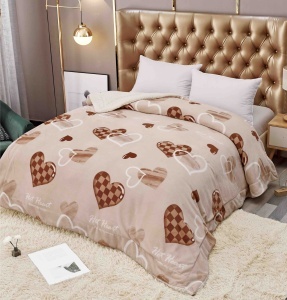 Patura cocolino cu imprimeu si blanita, 200x230cm