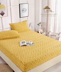 Set husa de pat cocolino, pat dublu, model tricotat, 3 piese