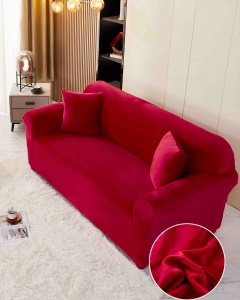 Set husa elastica catifea pentru canapea 2 locuri, 130cm - 180cm