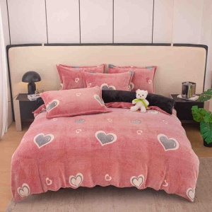 Set lenjerie de pat cocolino pufoasa, 4 piese, cu elastic