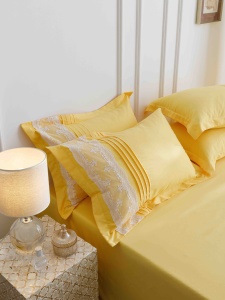 Set lenjerie de pat premium, cu inimioare brodate, 6 piese - Img 3