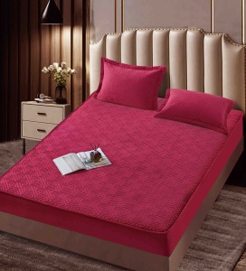 Husa tip topper din catifea 160x200cm + 2 fete de perna