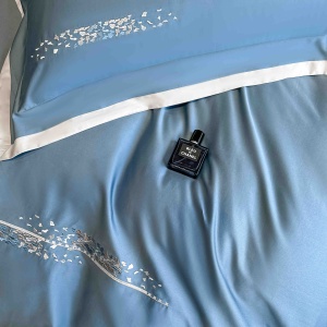 Lenjerii de pat bumbac 100% satin premium cu broderie deluxe, 4 piese - Img 4