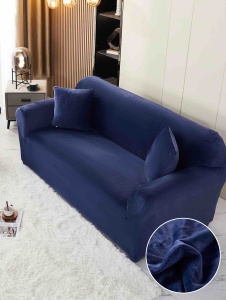 Set husa elastica catifea pentru canapea 2 locuri, 130cm - 180cm