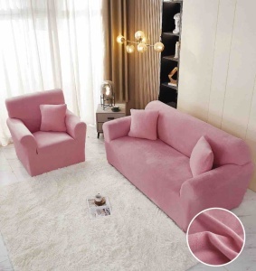 Set husa elastica catifea pentru canapea 3 locuri, 180cm - 230cm