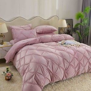 Set lenjerie de pat catifea deluxe, 4 piese, cu elastic - Img 3