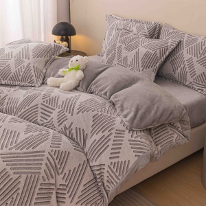 Set lenjerie de pat cocolino pufoasa, 4 piese, cu elastic - Img 2