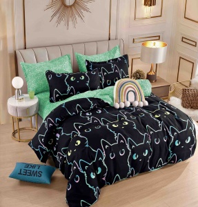 Set lenjerie de pat dublu, 6 piese