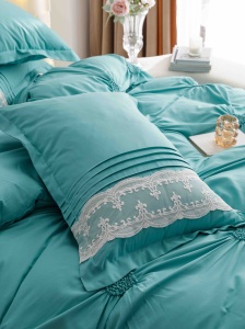 Set lenjerie de pat premium, cu inimioare brodate, 6 piese - Img 7