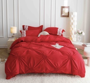 Set lenjerie de pat premium, cu inimioare brodate, 6 piese