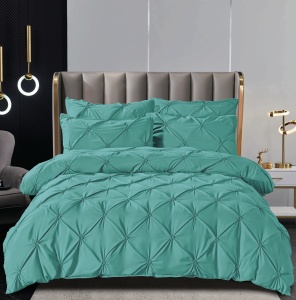 Set lenjerie de pat premium, cu pliuri brodate, 6 piese