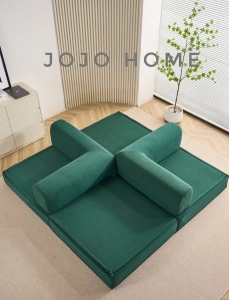 Canapea Modulară Velluto 4 în 1, 200 x 100 x 72 cm - Verde Smarald - Img 4
