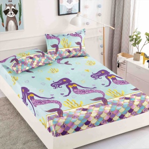 Husa de pat cu elastic 180x200cm + 2 fete de perna