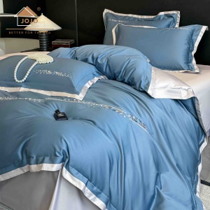 Lenjerii de pat bumbac 100% satin premium cu broderie deluxe, 4 piese