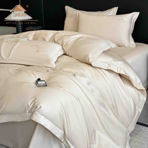 Lenjerii de pat bumbac 100% satin premium cu broderie deluxe, 4 piese