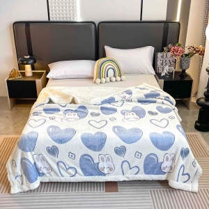 Patura cocolino cu imprimeu si blanita, 200x230cm