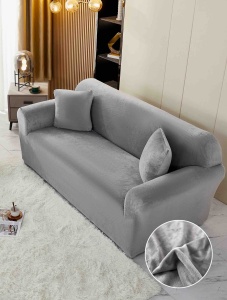 Set husa elastica catifea pentru canapea 2 locuri, 130cm - 180cm