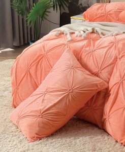 Set lenjerie de pat catifea deluxe, 4 piese, cu elastic - Img 4