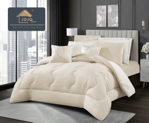 Set lenjerie de pat cocolino extra pufoasa cu pilota inclusa, cu 2 fete, blanita artificiala de iepure, 6 piese. cu elastic