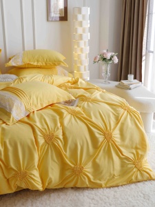 Set lenjerie de pat premium, cu inimioare brodate, 6 piese - Img 7