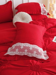 Set lenjerie de pat premium, cu inimioare brodate, 6 piese - Img 8