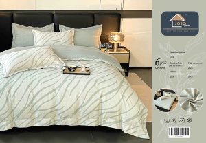 Set lenjerie de pat premium, în cutie cadou, 6 piese, cu elastic - Img 8