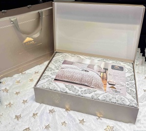 Set lenjerie de pat premium, în cutie cadou, 6 piese, cu elastic - Img 10