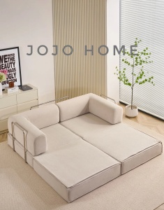 Canapea Modulară Velluto 4 în 1, 200 x 100 x 72 cm - Crem - Img 2