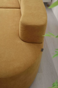 Canapea Premium Monarch HD Foam, 240 x 100 x 62 cm - Galben - Img 4