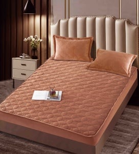 Husa tip topper din catifea 140x200cm + 2 fete de perna