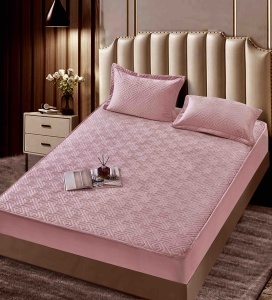 Husa tip topper din catifea 160x200cm + 2 fete de perna