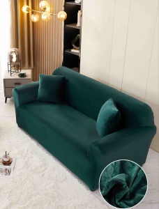 Set husa elastica catifea pentru canapea 4 locuri, 230cm - 280cm