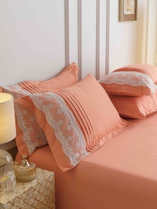 Set lenjerie de pat premium, cu inimioare brodate, 6 piese - Img 6