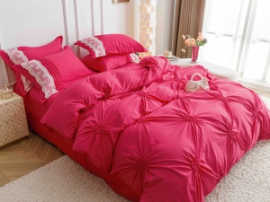 Set lenjerie de pat premium, cu inimioare brodate, 6 piese - Img 7
