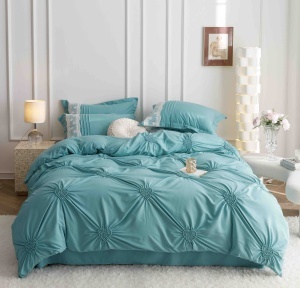 Set lenjerie de pat premium, cu inimioare brodate, 6 piese