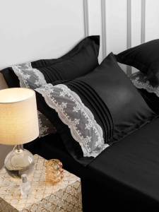 Set lenjerie de pat premium, cu inimioare brodate, 6 piese - Img 4