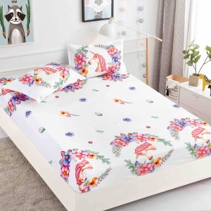 Husa de pat cu elastic 180x200cm + 2 fete de perna