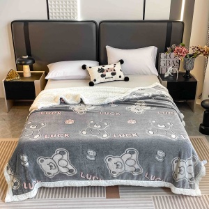 Patura cocolino cu imprimeu si blanita, 200x230cm
