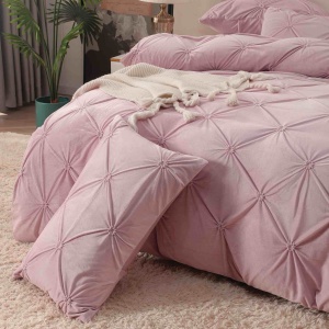Set lenjerie de pat catifea deluxe, 4 piese, cu elastic - Img 4