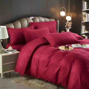 Set lenjerie pat dublu, damasc deluxe, 6 piese - Img 3