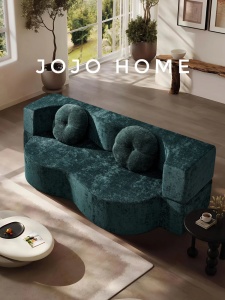 Canapea Extensibilă Urban Cloud 2 în 1, 200 x 85 x 68 cm, Spumă Poliuretanică de Înaltă Densitate - Verde Smarald - Img 3