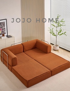 Canapea Modulară Velluto 4 în 1, 200 x 100 x 72 cm - Portocaliu - Img 2