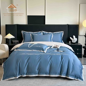 Lenjerii de pat bumbac 100% satin premium cu broderie deluxe, 4 piese - Img 2