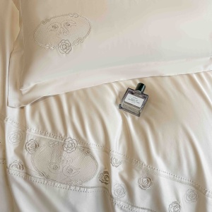 Lenjerii de pat bumbac 100% satin premium cu broderie deluxe, 4 piese - Img 2