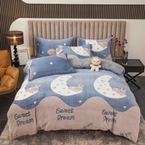 Set lenjerie de pat cocolino pufoasa, 4 piese, cu elastic