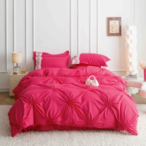Set lenjerie de pat premium, cu inimioare brodate, 6 piese