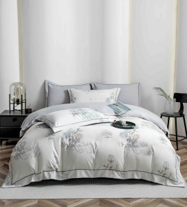 Set lenjerie de pat premium, în cutie cadou, 6 piese, cu elastic