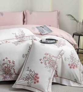 Set lenjerie de pat premium, în cutie cadou, 6 piese, cu elastic - Img 2